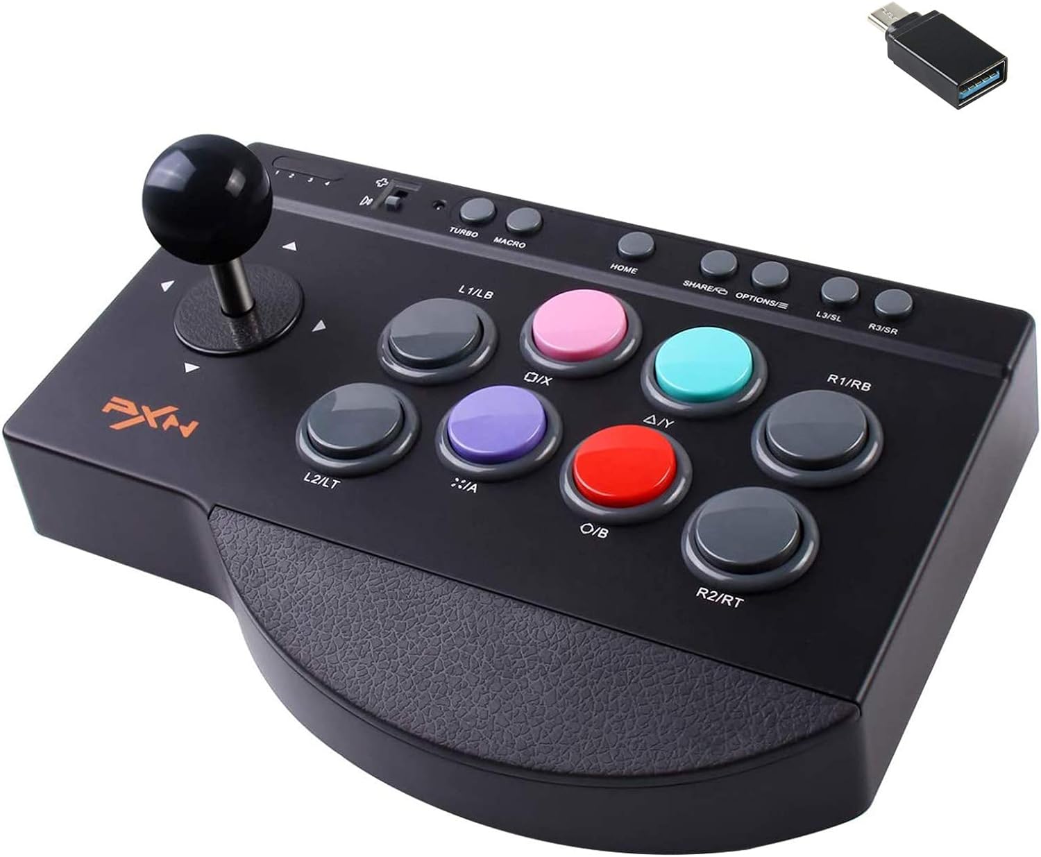 Arcade Stick, Street Fighter Fight Stick, met Turbo & Macro Functies USB Arcade Controller, Geschikt voor PS3 PS4 Xbox ONE Switch PC Arcade Fight Stick PXN